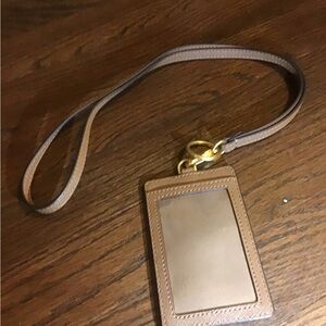 Tory Burch Emerson Leather ID Lanyard with key ring